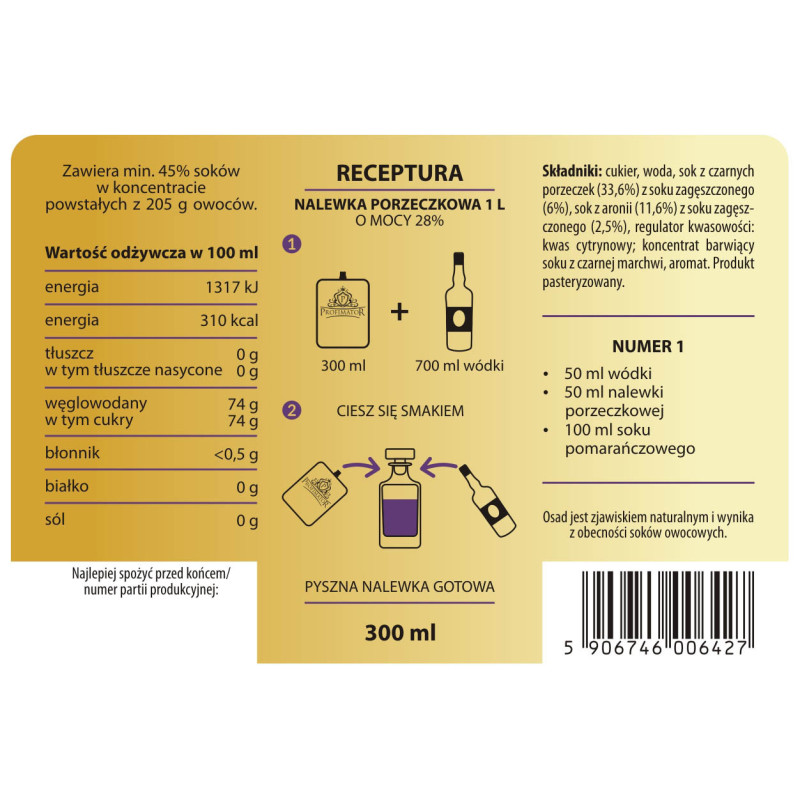 Bezalkoholowy koncentrat PORZECZKA 300 ml PROFIMATOR