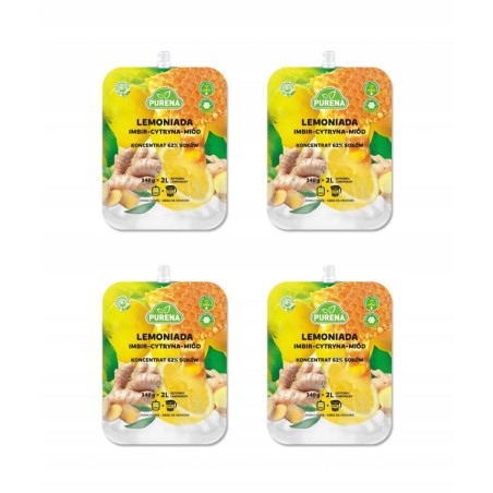 Lemoniada imbir-cytryna-miód koncentrat 340g x 4 sztuki