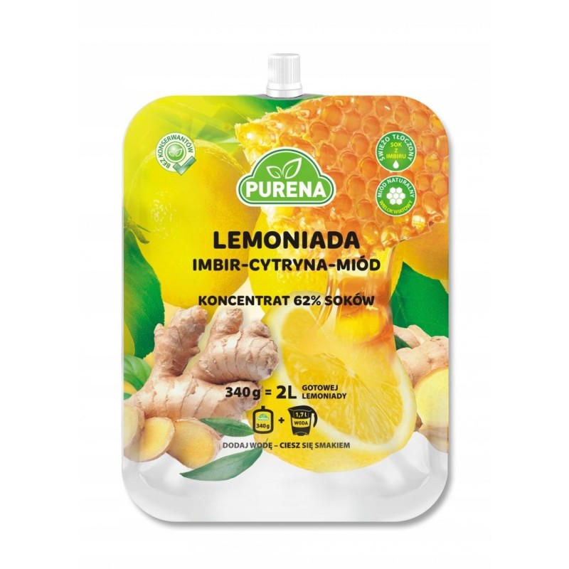 Lemoniada imbir-cytryna-miód koncentrat 340g x 4 sztuki