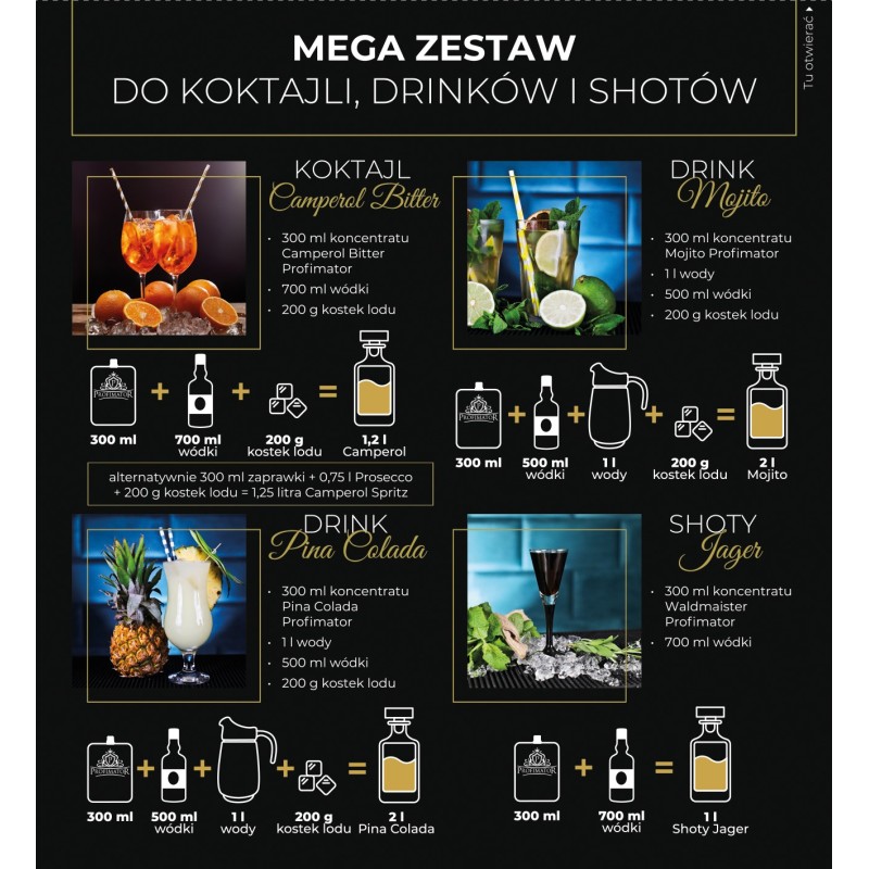 ZESTAW BARMAŃSKI DO DRINKÓW PARTY BOX XXL 4x300ml PROFIMATOR
