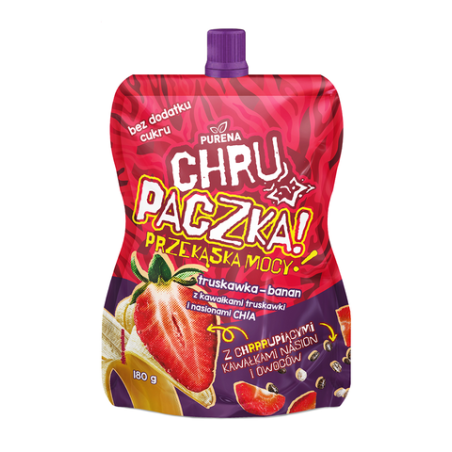 Chrupaczka truskawka-banan z kawałkami truskawki i nasionami chia 180g