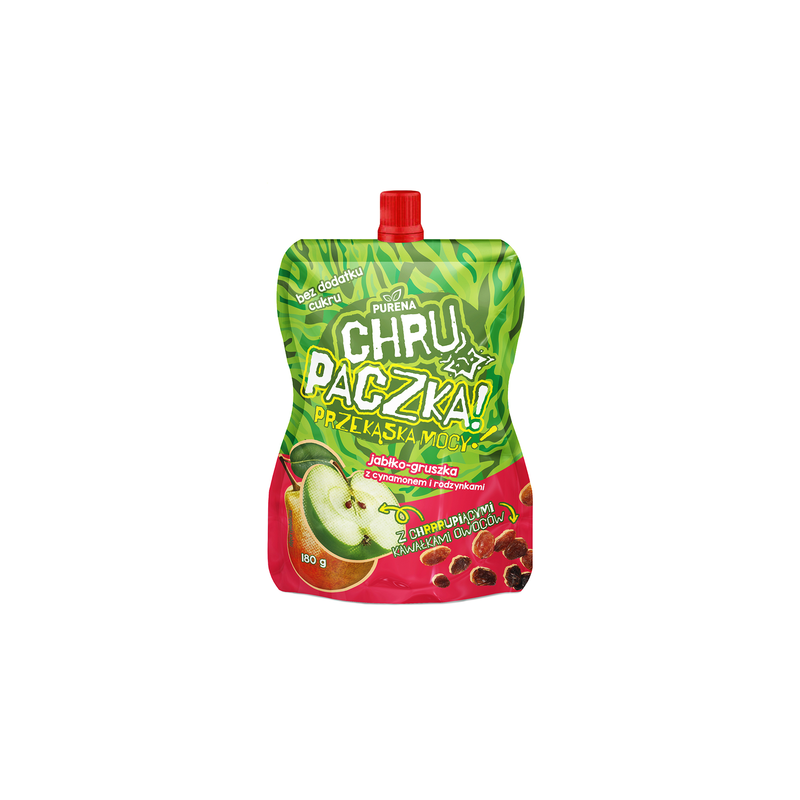 Chrupaczka jabłko-gruszka z cynamonem i rodzynkami 180g x 10szt