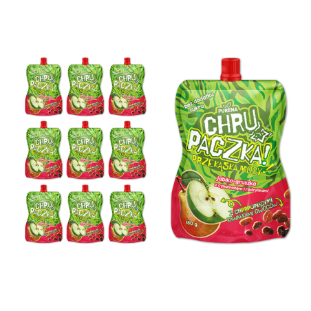 Chrupaczka jabłko-gruszka z cynamonem i rodzynkami 180g x 10szt
