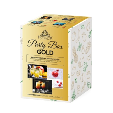 ZESTAW BARMAŃSKI DO DRINKÓW PARTY BOX GOLD 4x300ml PROFIMATOR