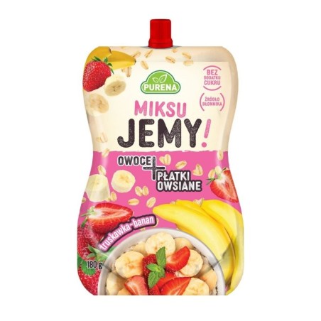 Przekąska miksuJEMY truskawka-banan + PŁATKI OWSIANE 180g