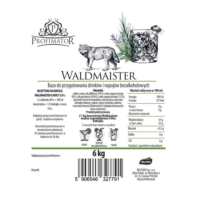 Baza do drinków i bezalkoholowych koktajli WALDMAISTER box 6kg