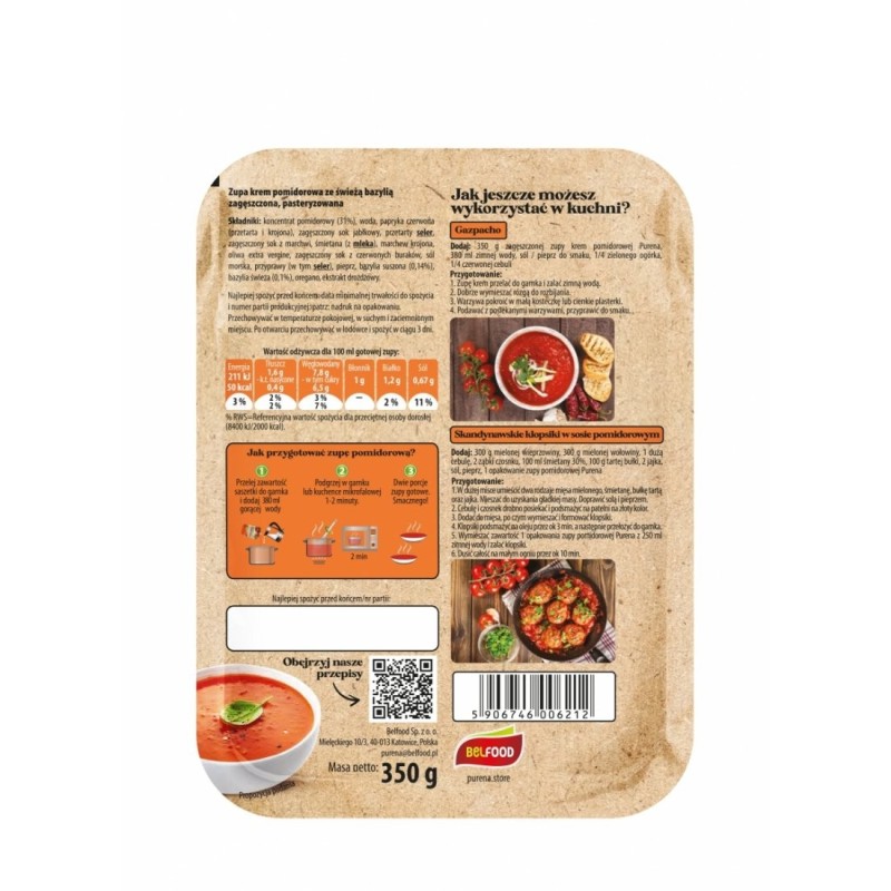 Zupa krem pomidorowa zagęszczona 350g na 2 porcje zupy