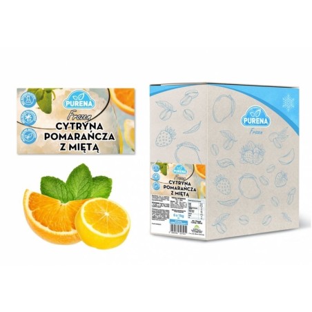 Skoncentrowana baza do wyrobu deserów lodowych CYTRYNA POMARAŃCZA Z MIĘTĄ box 6x1kg