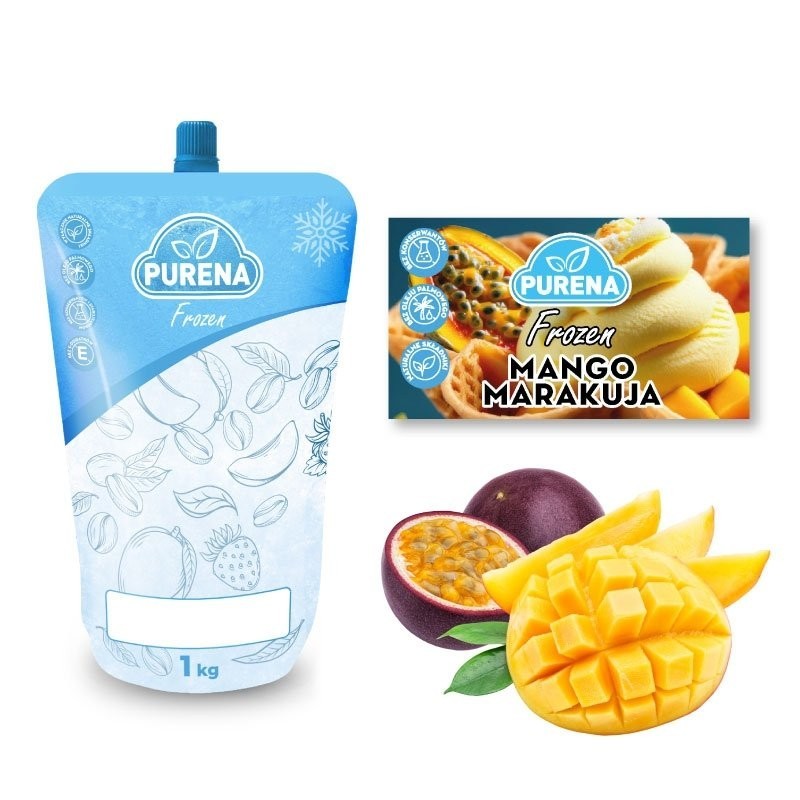 Skoncentrowana baza do wyrobu deserów lodowych MANGO-MARAKUJA box 6x1kg