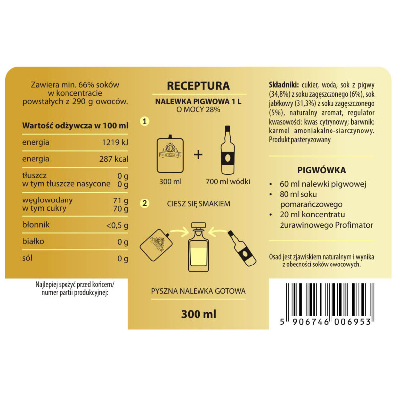 Bezalkoholowy koncentrat PIGWA 300 ml PROFIMATOR