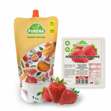Pulpa puree przecier bez cukru z truskawek 1kg