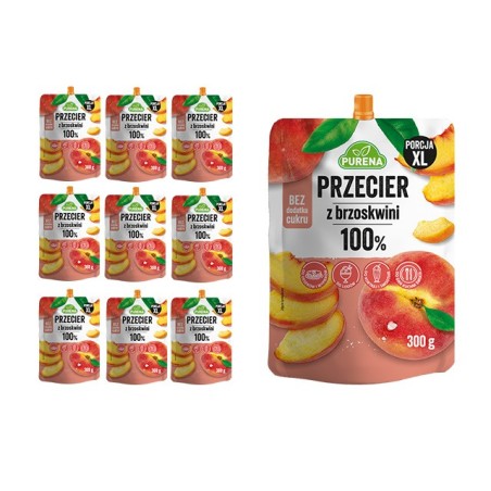 Przecier (mus) owocowy 100% z brzoskwini 300g zestaw 10 sztuk