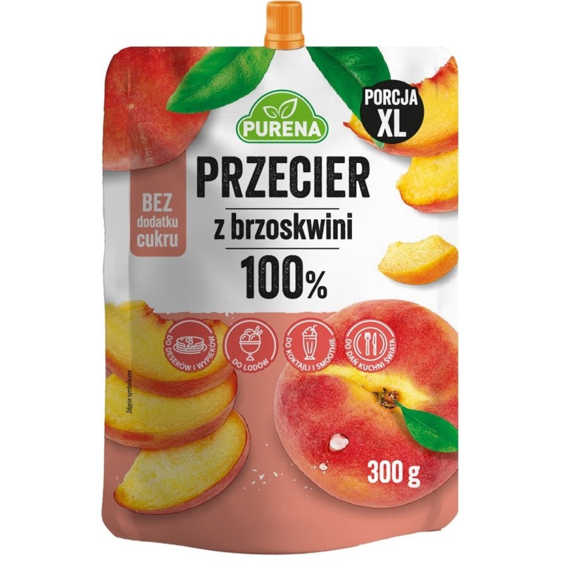 Przecier (mus) owocowy 100% z brzoskwini 300g zestaw 10 sztuk