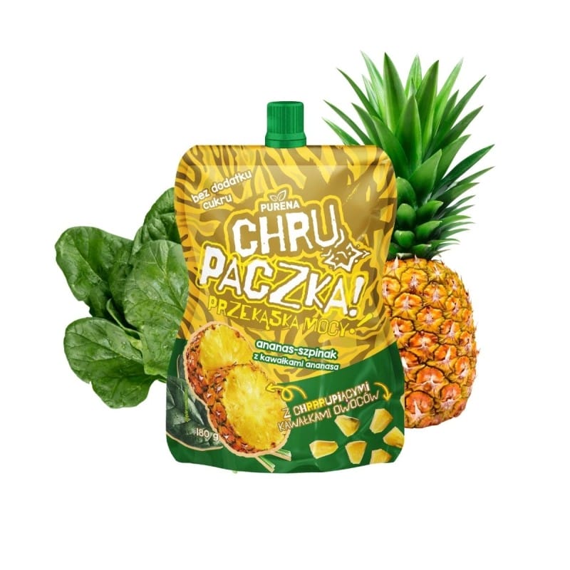 Chrupaczka ananas-szpinak z kawałkami ananasa 180g