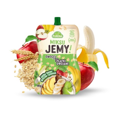 Przekąska miksuJEMY gruszka-banan + PŁATKI OWSIANE 180g