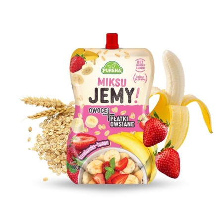 Przekąska miksuJEMY truskawka-banan + PŁATKI OWSIANE 180g