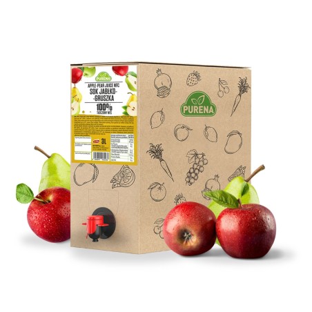 Sok jabłko-gruszka 100% tłoczony na zimno NFC PURENA 3 L