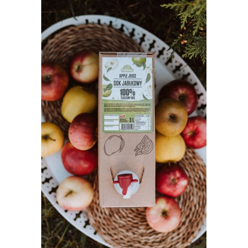 Sok z jabłek 100% bez dodatków tłoczony na zimno NFC 3 L x 3 sztuki