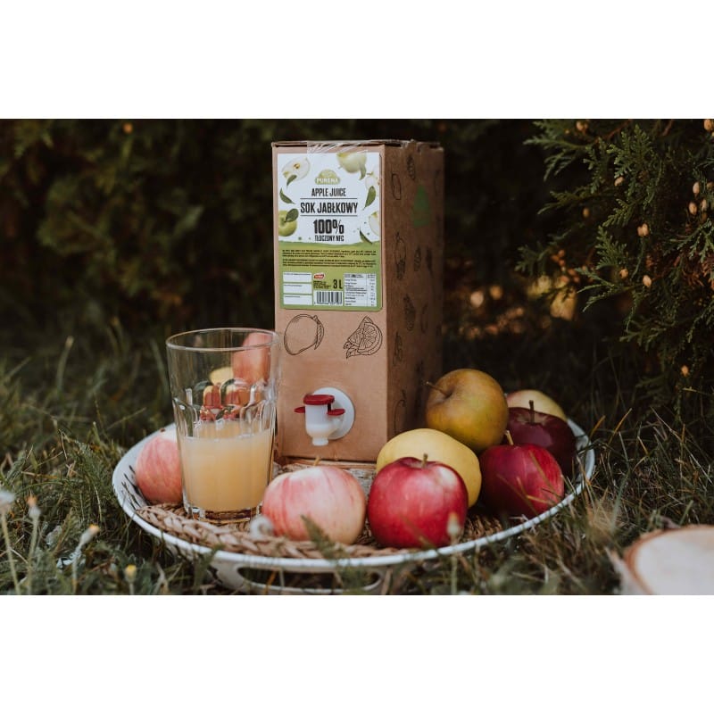 Sok z jabłek 100% bez dodatków tłoczony na zimno NFC 3 L x 3 sztuki
