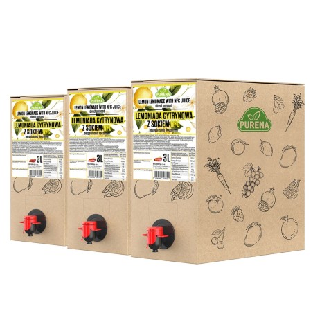 Lemoniada cytrynowa z sokiem NFC bezpośrednio tłoczonym PURENA 3 L x 3 sztuki