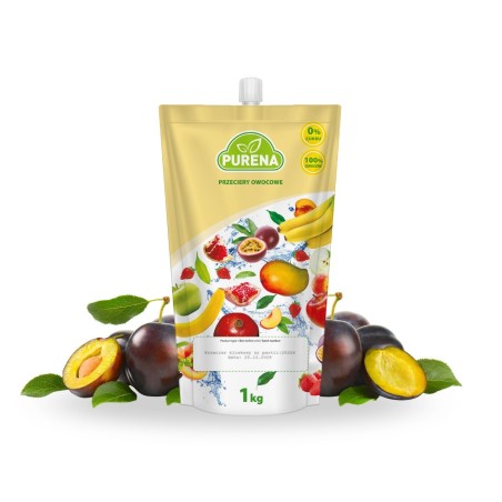 Pulpa puree przecier śliwkowy 100% bez cukru PURENA 1 kg