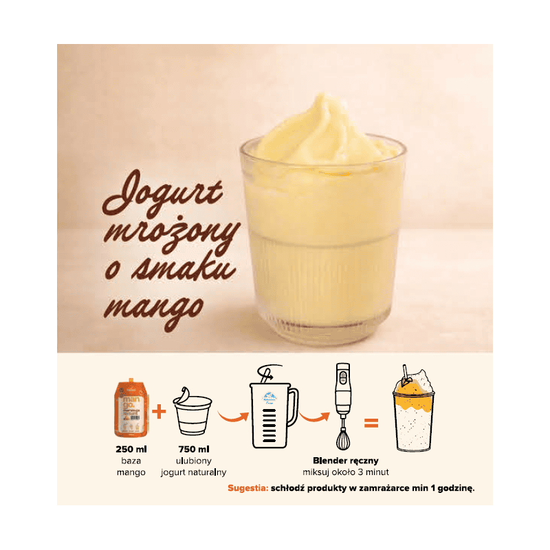 Mango - marakuja baza do lodów milkszejków 250 ml na 10 porcji