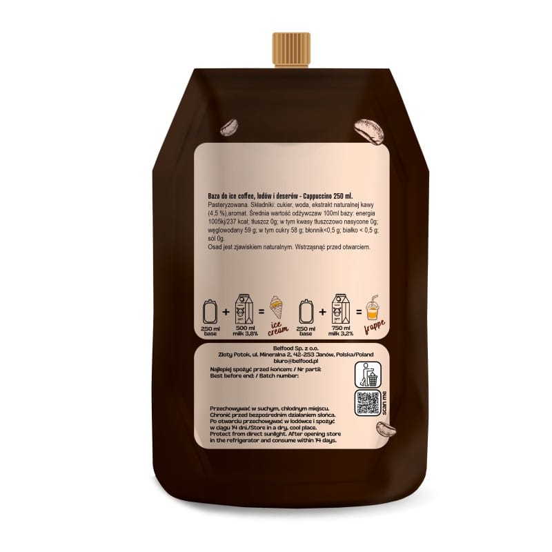 Cappuccino baza do kawy mrożonej 250 ml na 8 porcji