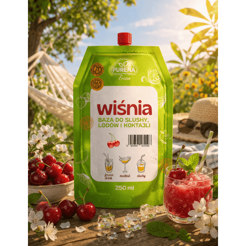 Wiśnia baza do slushy lodów i koktajli 250 ml