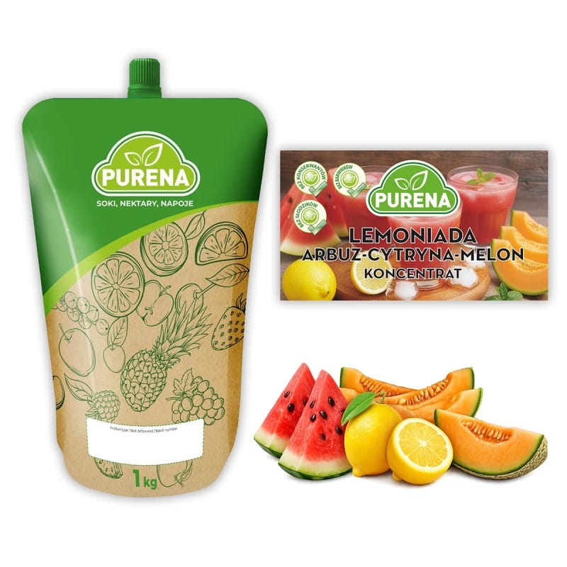 Lemoniada arbuz-cytryna-melon koncentrat 1 kg na 6 L