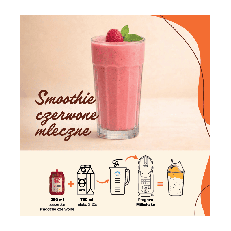 Smoothie czerwone 100% owoców baza do smoothie, lodów i muesli 250 ml 5 porcji