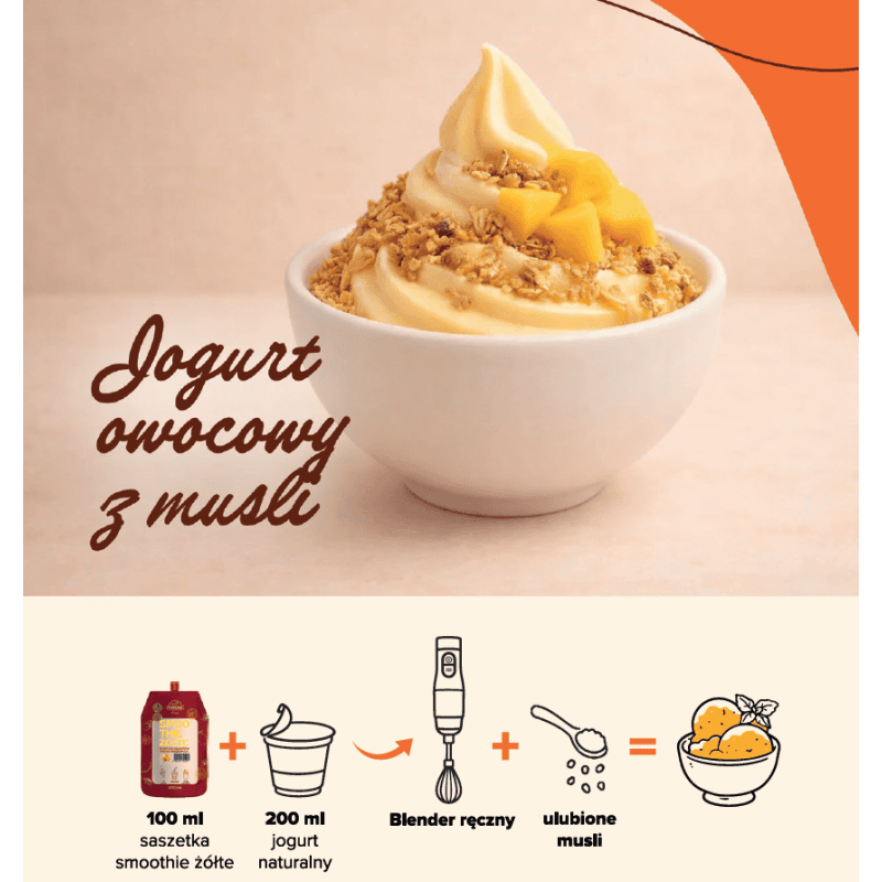 Smoothie czerwone 100% owoców baza do smoothie, lodów i muesli 250 ml 5 porcji
