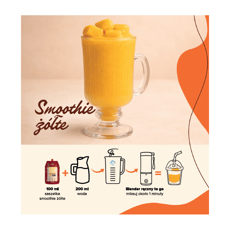 Smoothie żółte 100% bez dodatku cukru baza do smoothie, lodów i muesli 250 ml 5 porcji