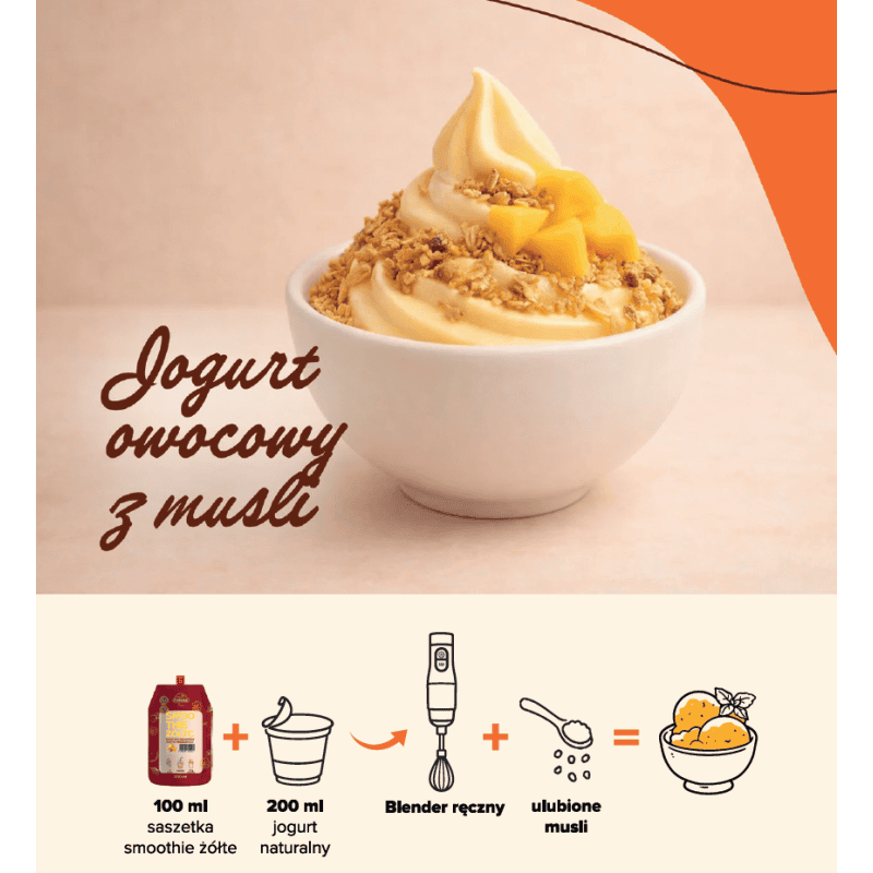 Smoothie żółte 100% bez dodatku cukru baza do smoothie, lodów i muesli 250 ml 5 porcji