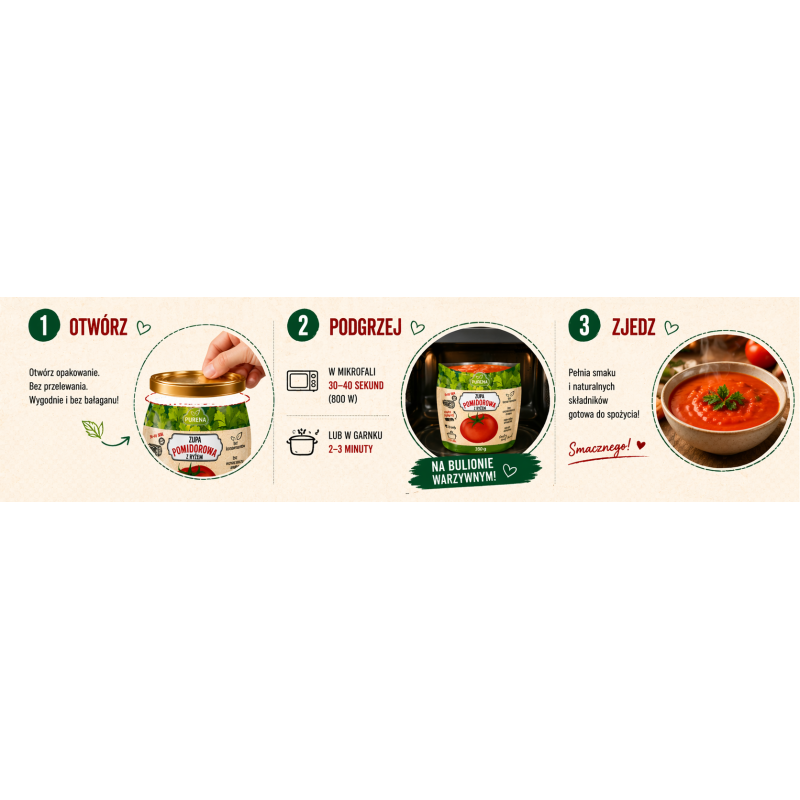 Zupa pomidorowa z ryżem gotowa na obiad 350 g
