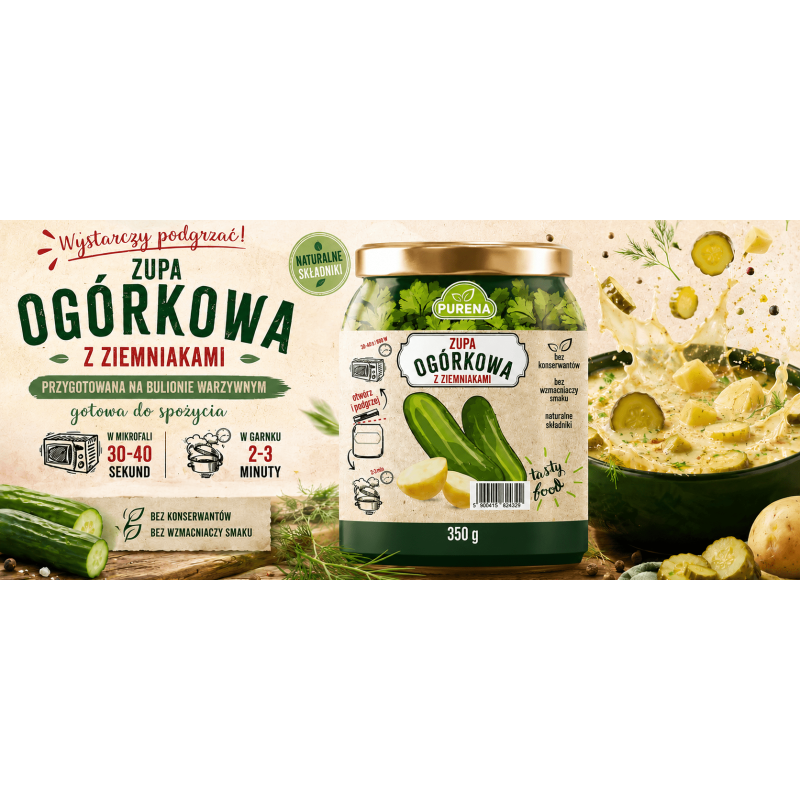 Zupa ogórkowa z ziemniakami gotowa na obiad 350 g