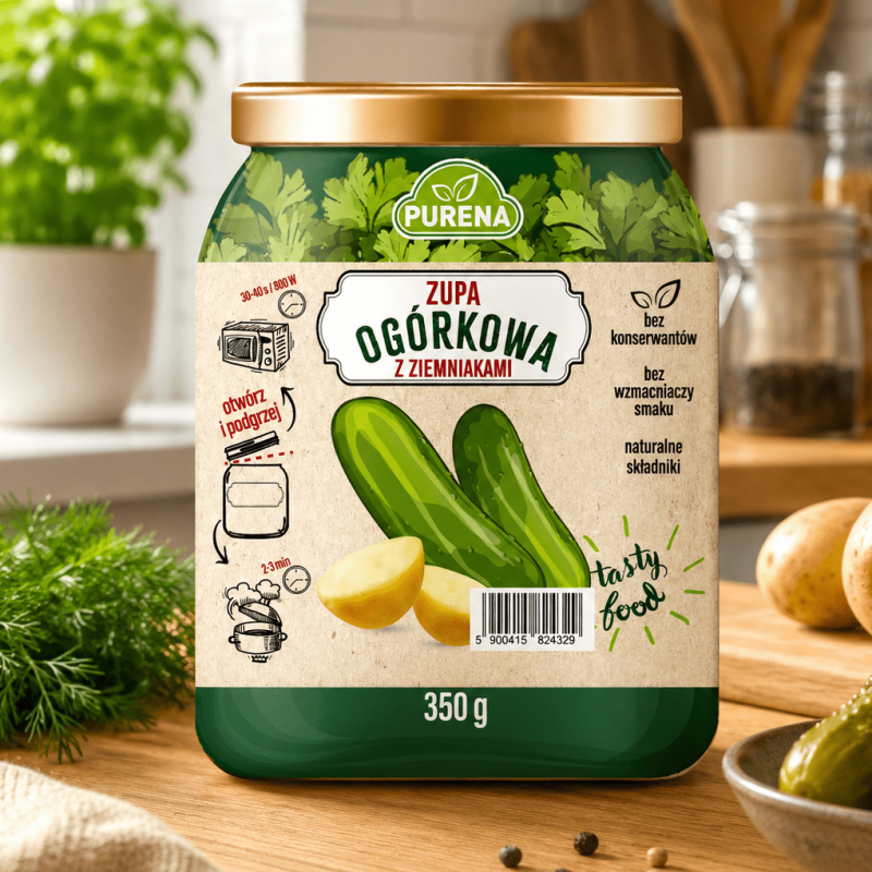 Zupa ogórkowa z ziemniakami gotowa na obiad 350 g