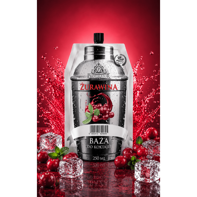 Syrop barmański baza do drinków koncentrat Profimator ŻURAWINA 250 ml