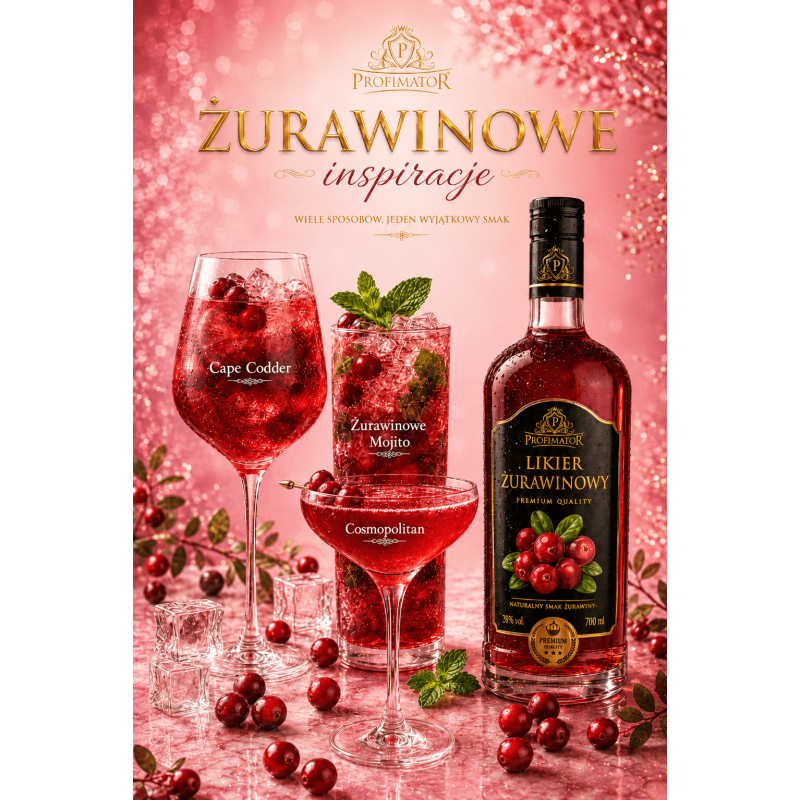 Syrop barmański baza do drinków koncentrat Profimator ŻURAWINA 250 ml