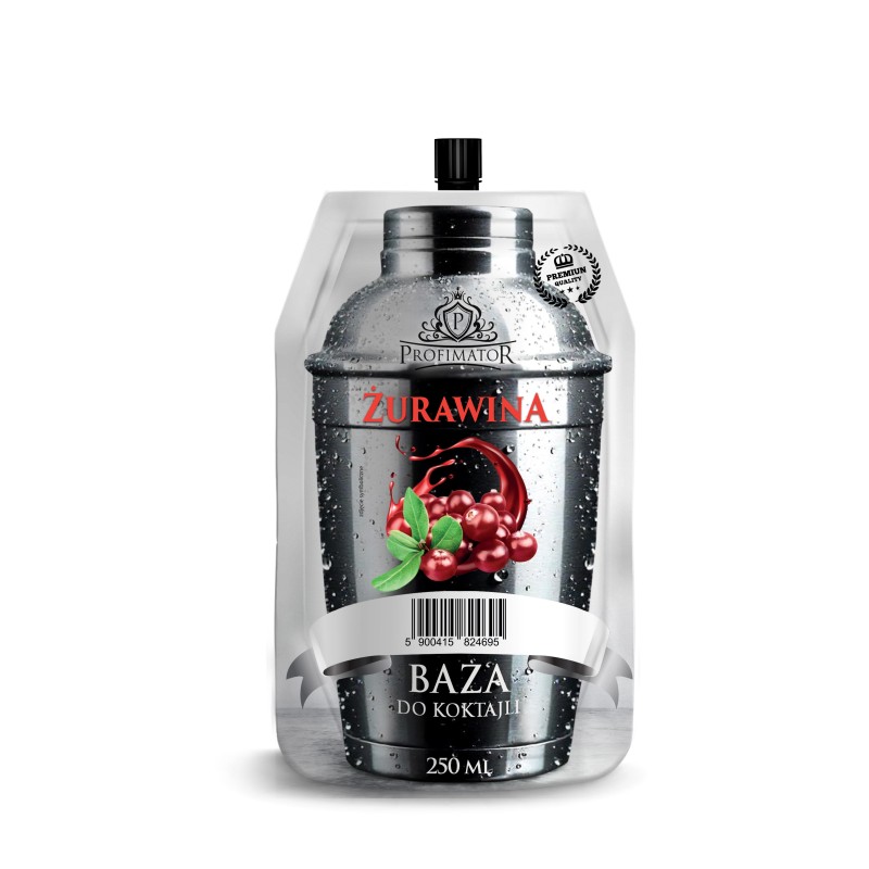 Syrop barmański baza do drinków koncentrat Profimator ŻURAWINA 250 ml