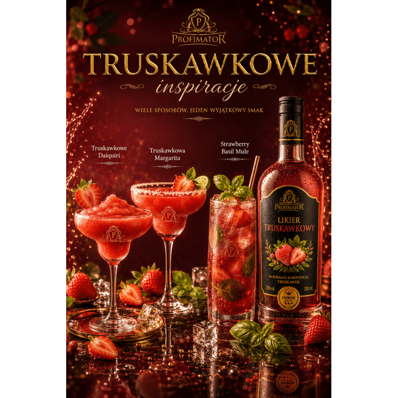 Syrop barmański baza do drinków koncentrat Profimator TRUSKAWKA 250 ml