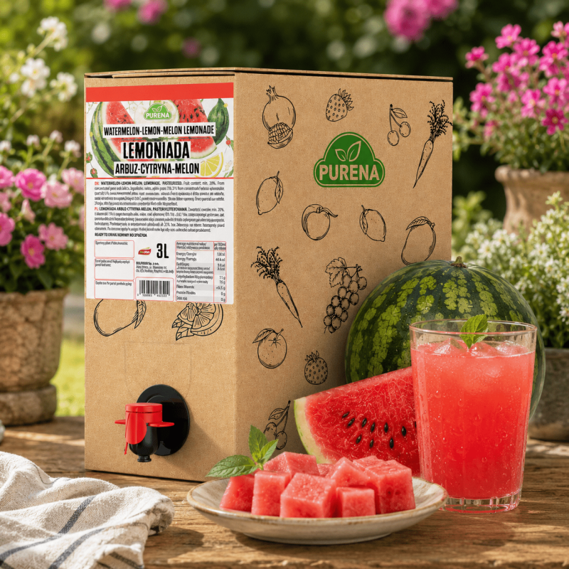 Lemoniada arbuz-cytryna-melon z kranikiem 3 L