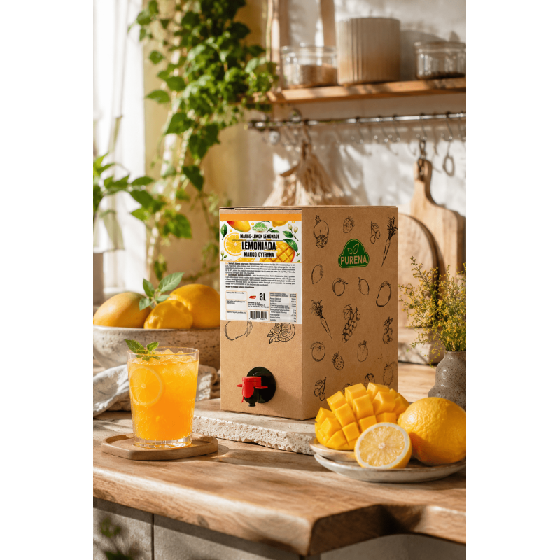 Lemoniada mango-cytryna z kranikiem PURENA 3 L