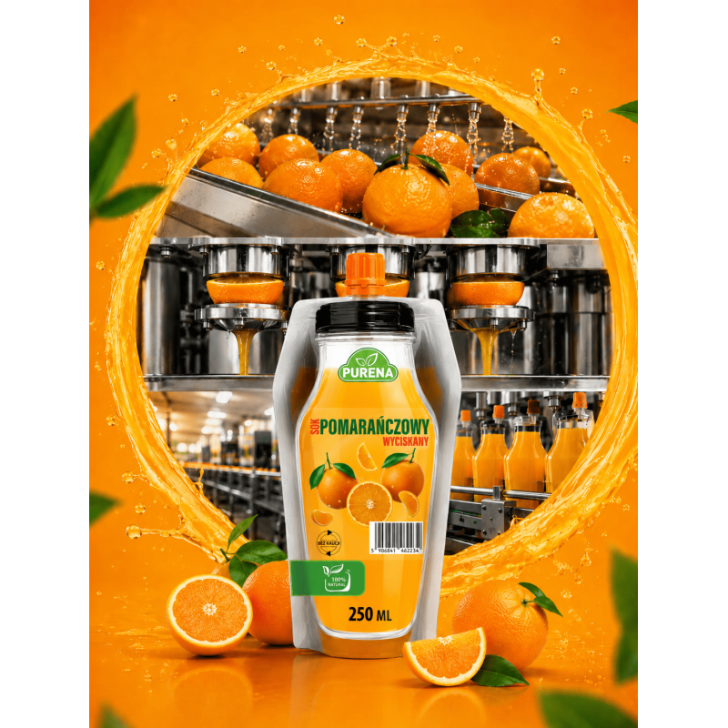 Sok pomarańczowy z miąższem bezpośrednio wyciskany z owoców 250 ml