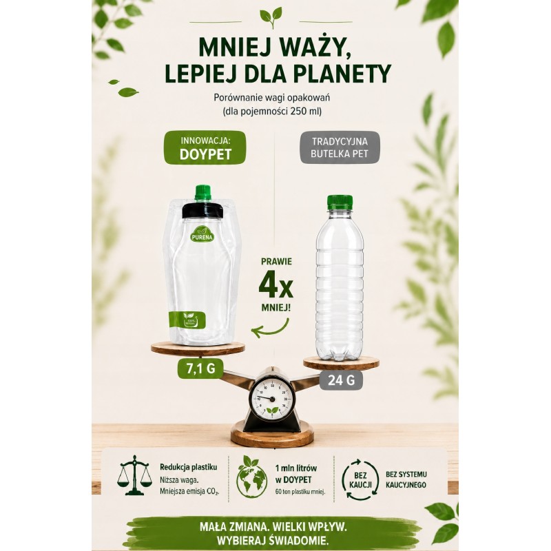 Sok gruszkowy bezpośrednio tłoczony z owoców BEZ KAUCJI PURENA 250 ml NFC