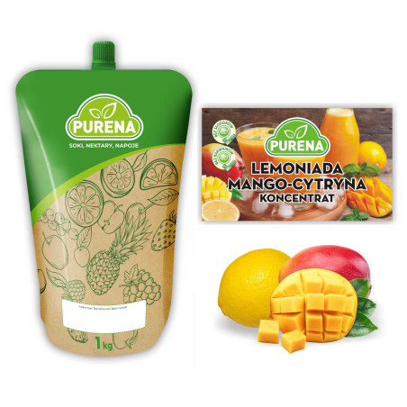 Lemoniada mango-cytryna PURENA koncentrat 1kg na 5l