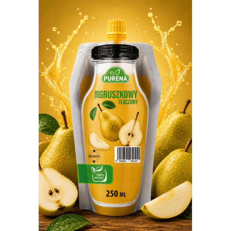 Sok gruszkowy bezpośrednio tłoczony z owoców BEZ KAUCJI PURENA 250 ml NFC