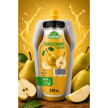Sok gruszkowy bezpośrednio tłoczony z owoców BEZ KAUCJI PURENA 250 ml NFC