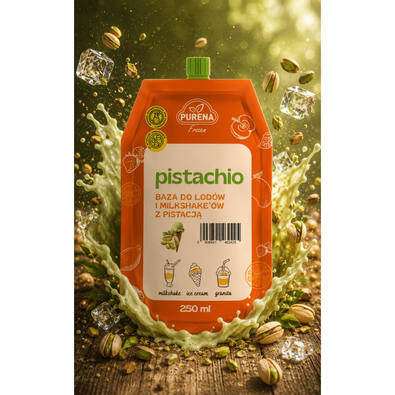 Pistacja baza do slushy lodów koktajl moktajl PURENA 250 ml na 8 porcji