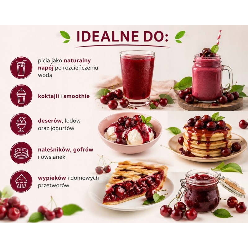 Przetarte czereśnie 100% PUREE PURENA 3L do koktajli i smoothie