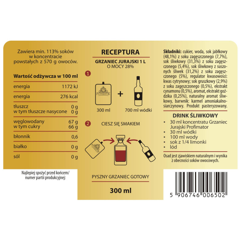 Bezalkoholowy koncentrat GRZANIEC JURAJSKI box 9x300ml PROFIMATOR